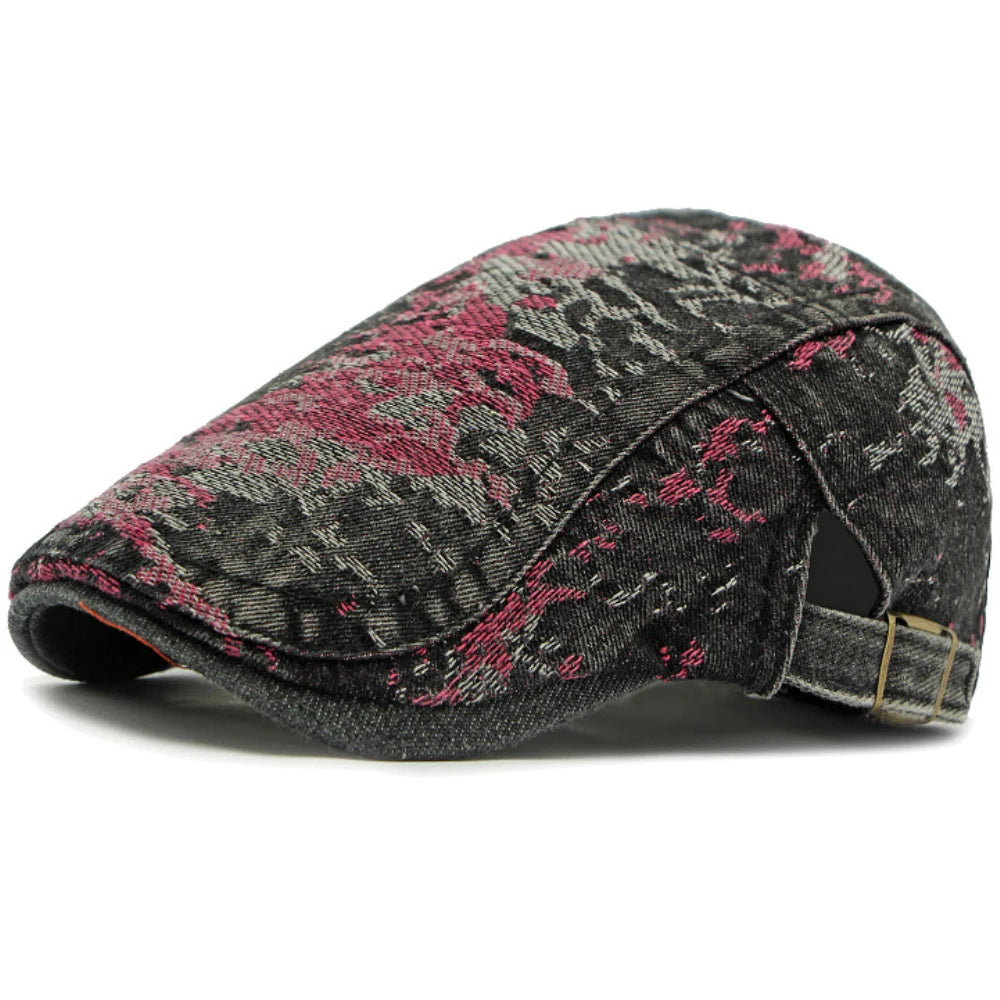 Spring Summer Denim Hat Adjustable Ivy Flat Cap Male Female Artist Painter Beret Hat