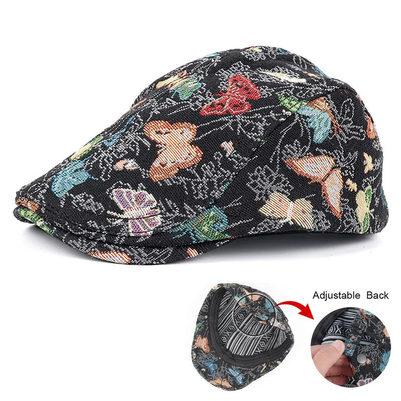 Peaky Blinders 2026 Korea Beret Women Vintage Butterfly Embroidery Berets