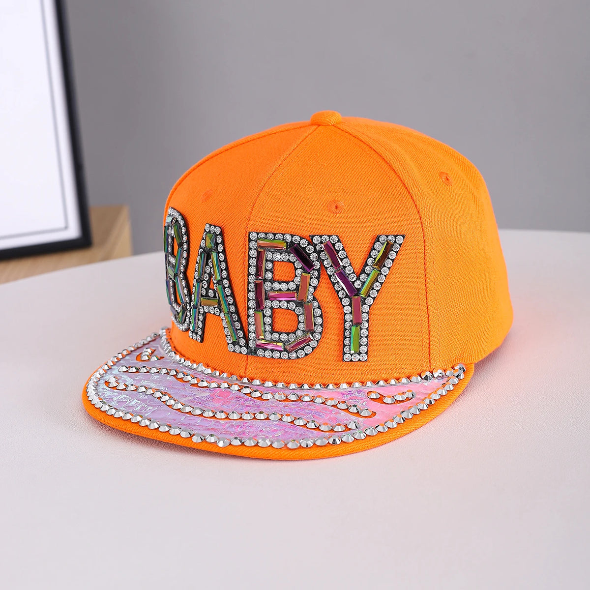 Baby Letter Glittery Wave Brim Baseball Cap