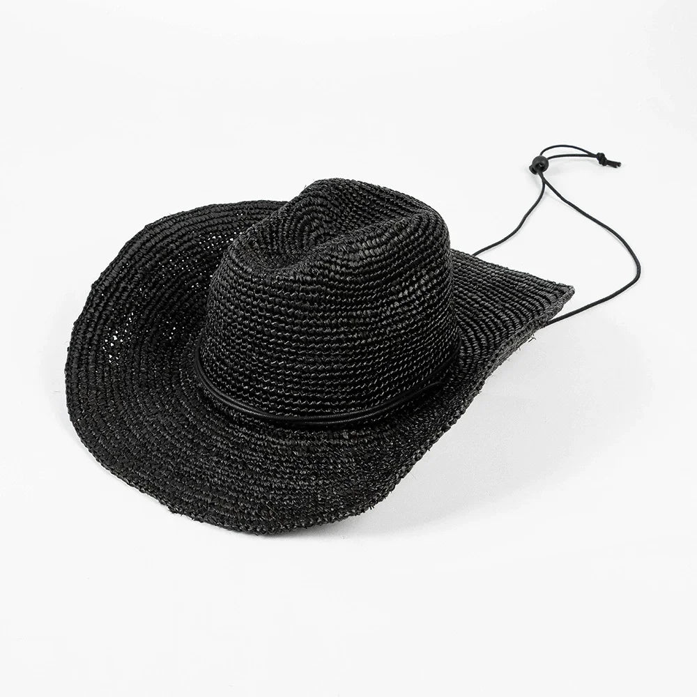 Ins Blogger Vacation 100%Raffia Cowboy Sun Hats
