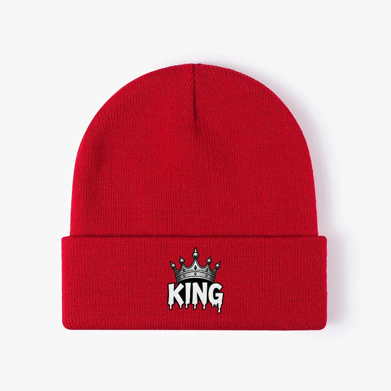 Crown Graphic Beanie Hat Warm Knit Skull Cap