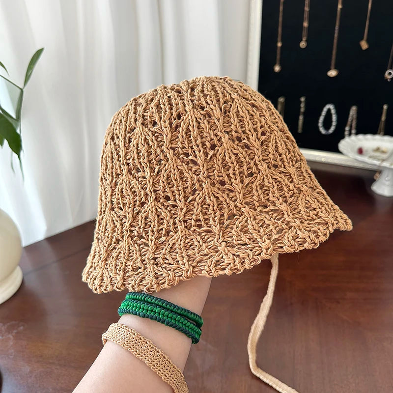 Hand Knitted Summer Sun Protection Hat Women's