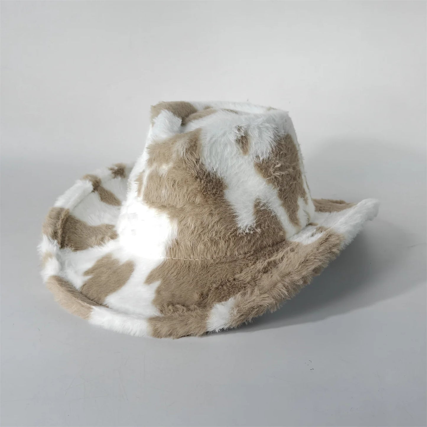 Leopard Print Rabbit Fur Cowboy Hat 7.5cm Western Cowboy Fedora