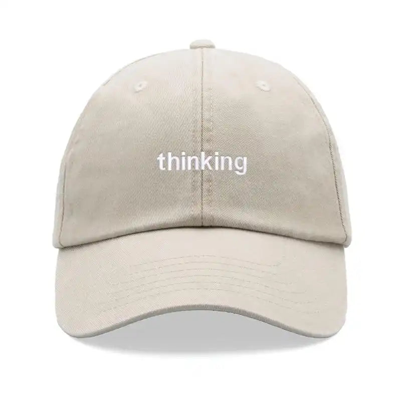 1pc "thinking" Baseball Cap Vintage Washed Unisex Dad Hat
