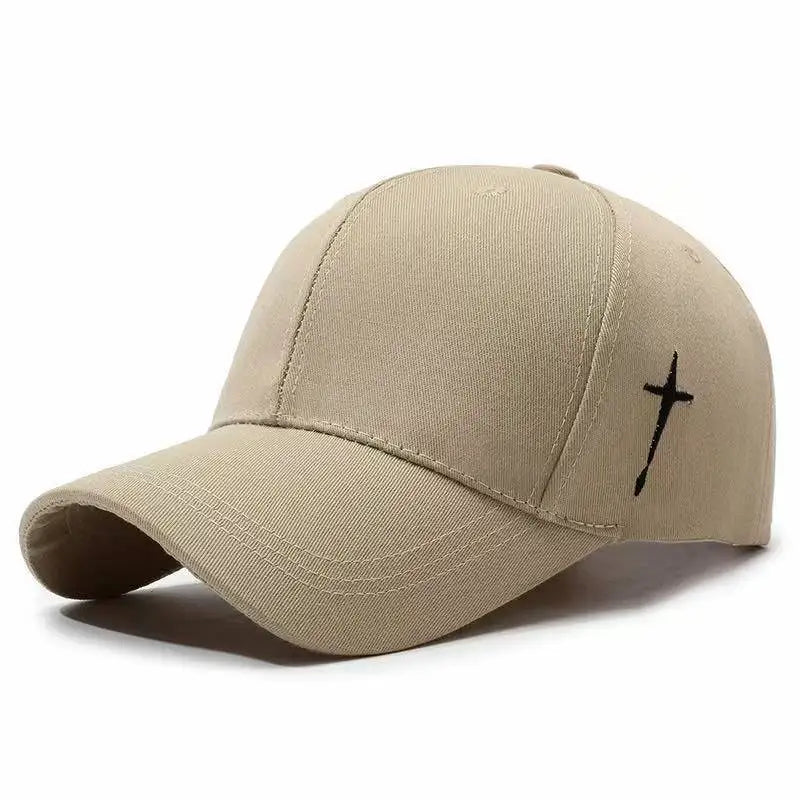 Unisex Simple Cross Water Drop Embroidery Baseball Caps Spring and Autumn