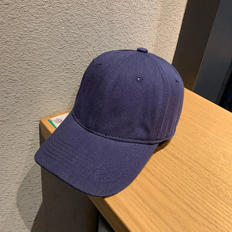 Soft Top Versatile Duckbill Cap Casual Men's Curved Brim Sports Hat American Solid Color Baseball Cap Women's Spring and Summer