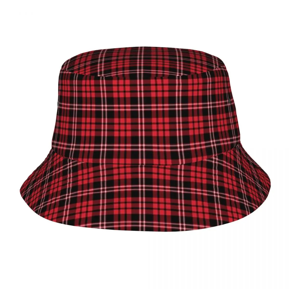 Purple Scottish Tartan Plaid Bucket Hat Panama Hat