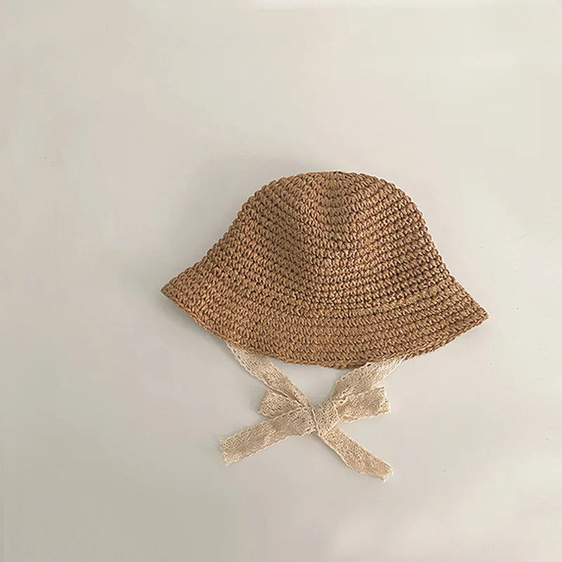 Korean Style Straw Hat For Little Girls