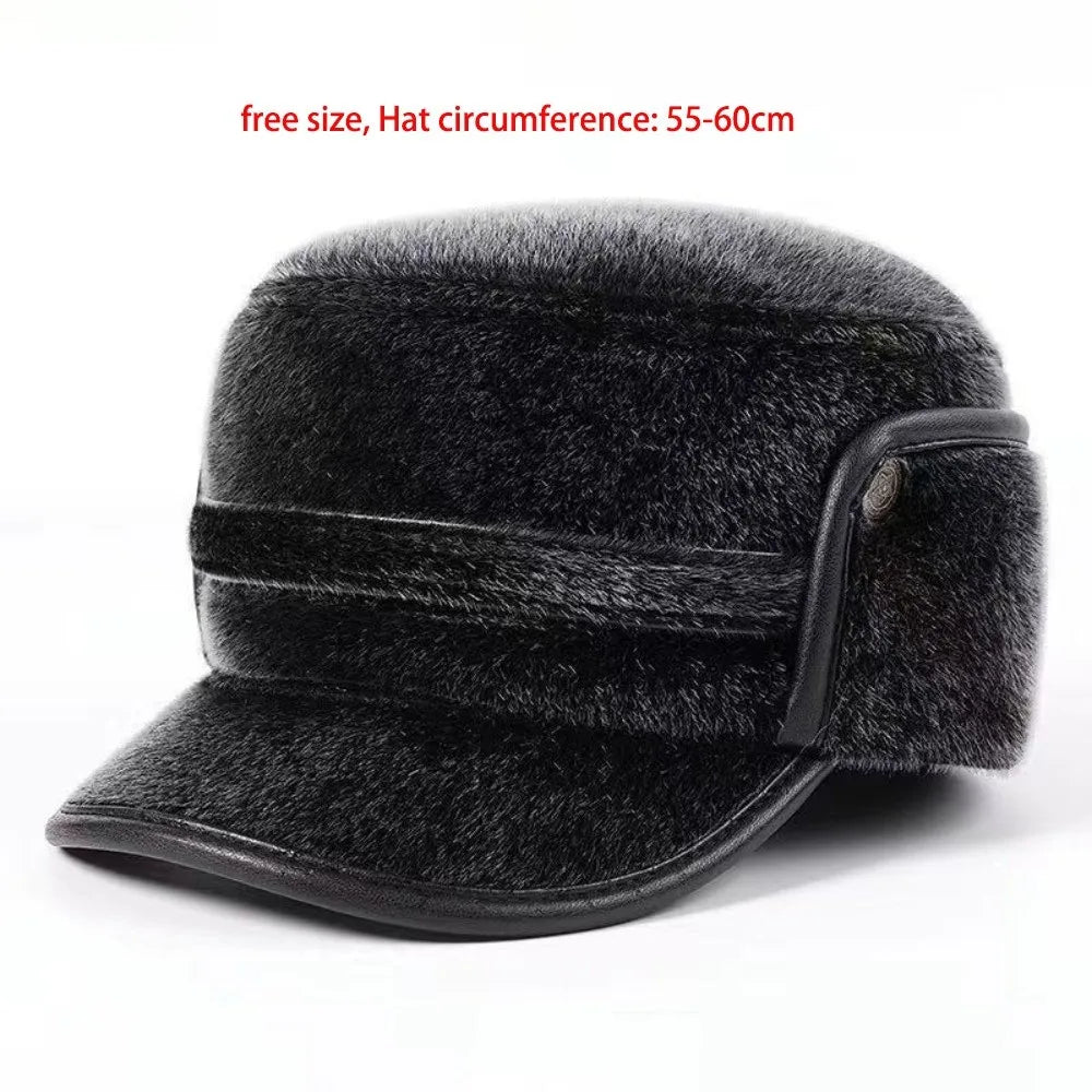 New Warm Lei Feng Hat Imitation Mink Windproof Ear Protection Hat