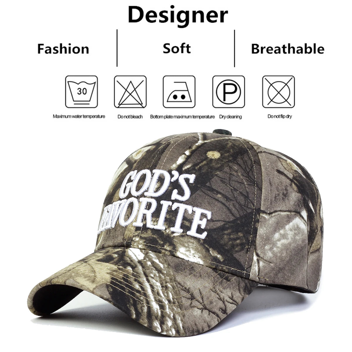 Unisex God's Favorite Letter Embroidery Baseball Caps Spring Autumn