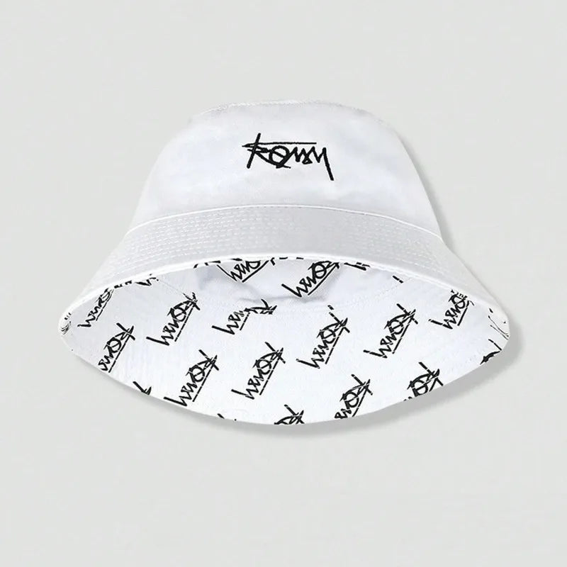 Letter Embroidered Reversible Bucket Hat