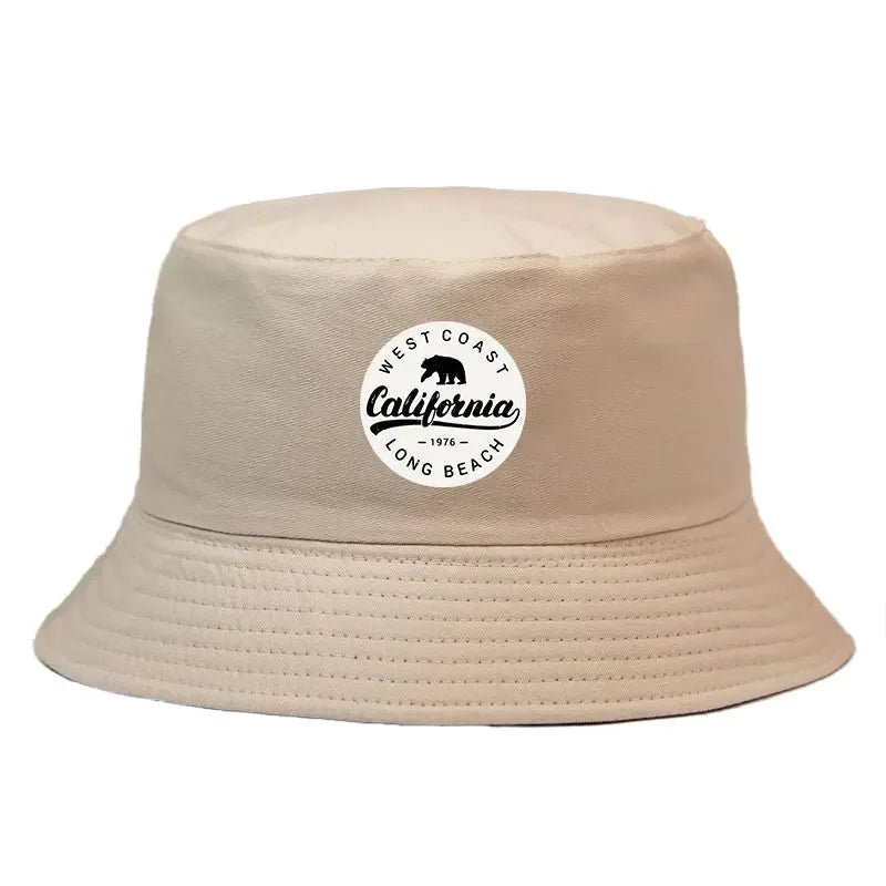 Summer 1976 California Long Beach Print Bucket Hat Woman Man