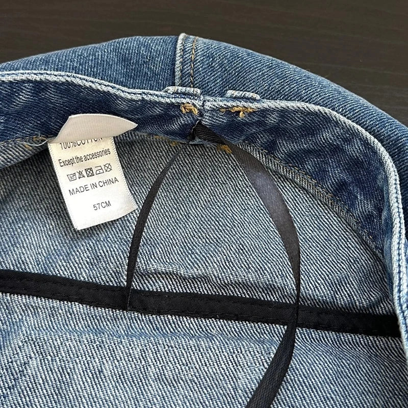 Harajuku Style Niche Design Retro Denim Berets