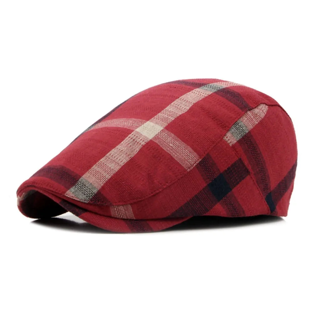 Unisex Colorful Plaid Berets Thin Soft Newsboy Caps