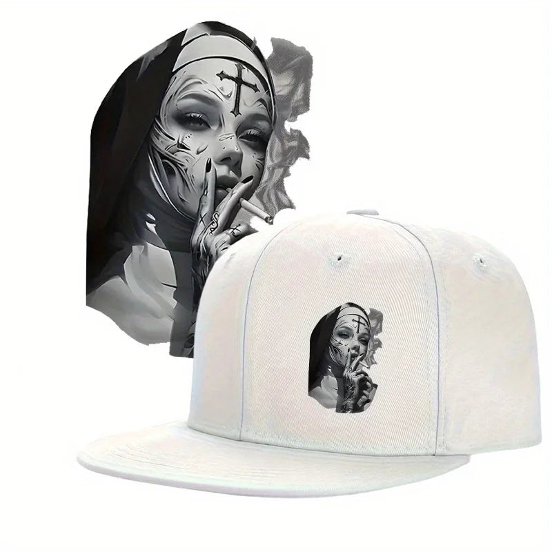 Fashion Flat Brim Baseball Cap Adjustable Vintage Style Graphic Design Hip Hop Hat Unisex Snapback Cap