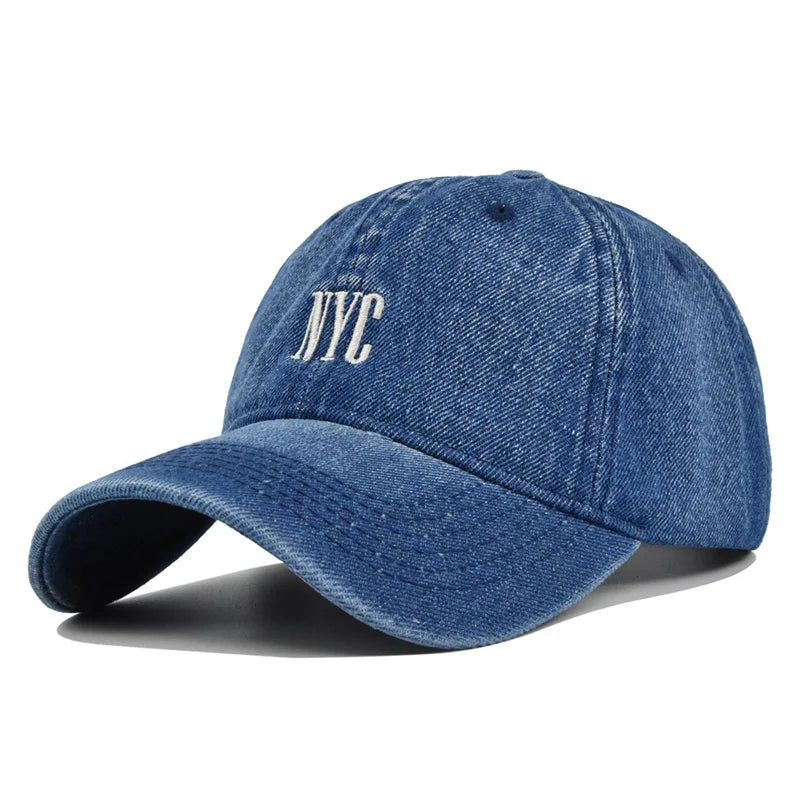 Fashion NYC Embroidery Denim Snapback Baseball Caps