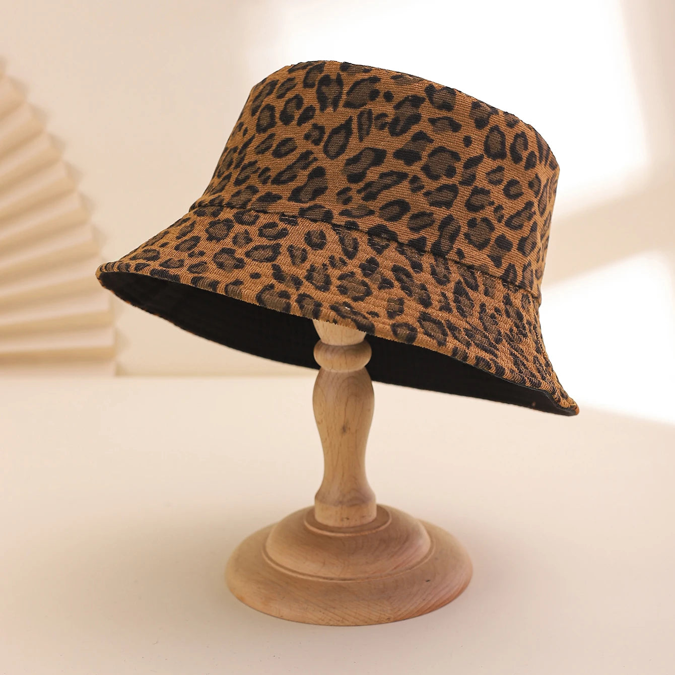 Fashion Leopard Print Wide Brim Fisherman Hat