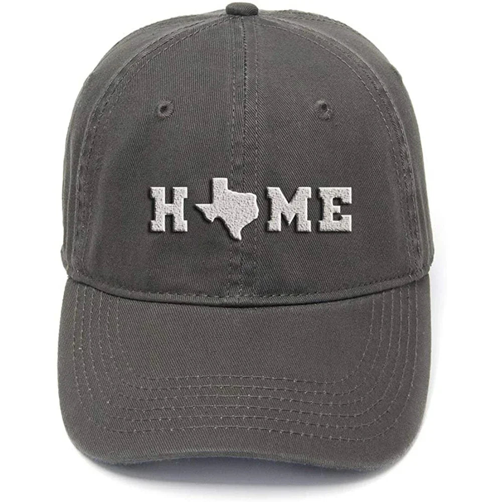 Lyprerazy Texas Home State Washed Cotton Men Women Unisex Hip Hop Cool Flock Printing Baseball Cap