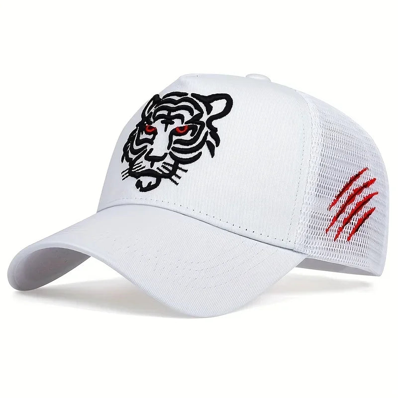 Unisex Tiger Head Embroidery Baseball Net Caps Outdoor Adjustable Casual Hats Sunscreen Hat Sports Cap