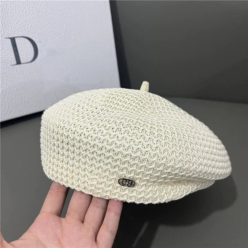 Black Beret Hat For Women - Japanese Style Slimming Face Fashion Cap