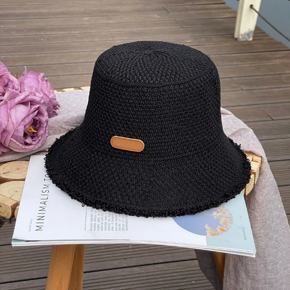 Korean Straw Hat Summer Women Sun Protection Bucket Hat