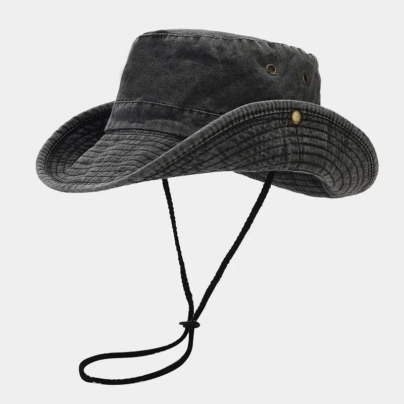 Four Seasons Cotton Solid Bucket Hat Fisherman Hat Outdoor Travel