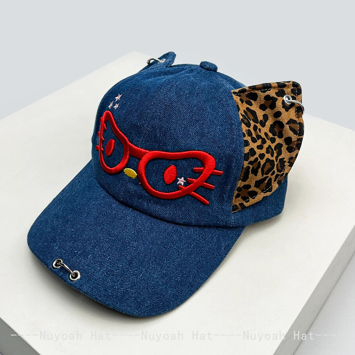 Unisex Street Style Rivet Leopard Print Baseball Cap