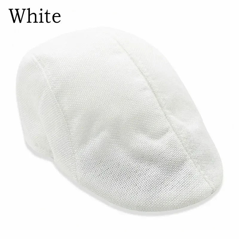 Men Berets Cap British Style 2024 New Autumn Summer Linen Hats
