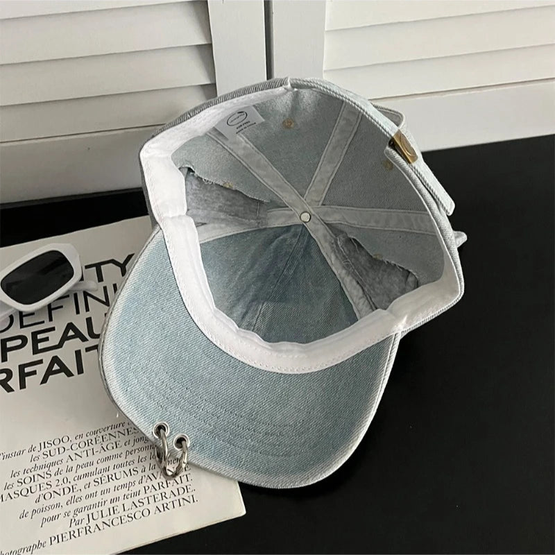 Japanese Graffiti Cat Ears Ripped Baseball Caps