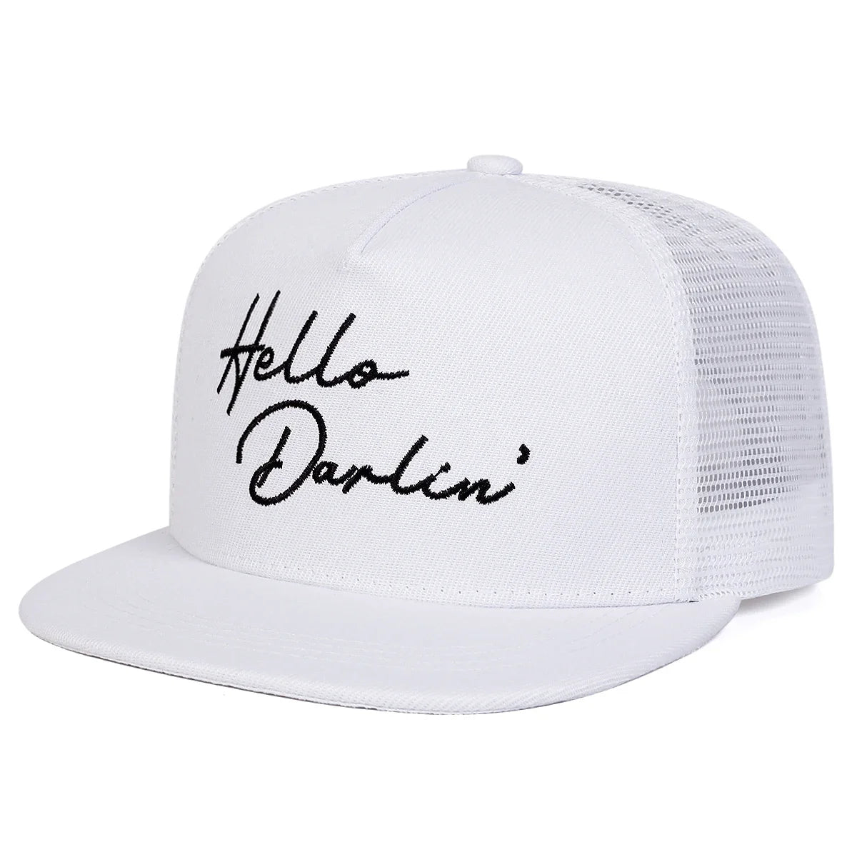 Unisex Hello Darlin Embroidery Hip-hop Net Hats Spring Summer