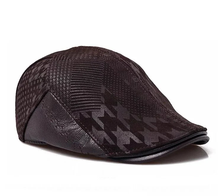Spring 2024 Fashion European Style Genuine Leather Caps