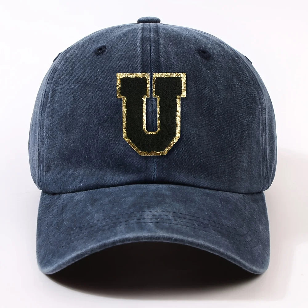Fashionable 26 Letter Stick Label Hip-Hop Baseball Cap Hat for Men and Women