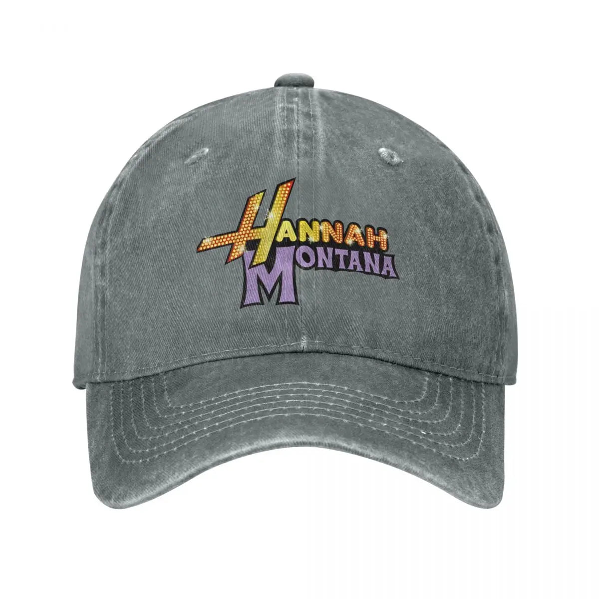 Hannah Montana Logo Baseball Cap Fashion Distressed Washed Miley Cyrus Funny