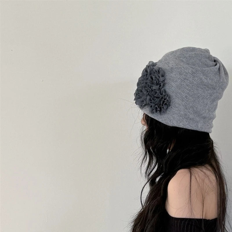 Japanese Korean Style Floral Slouchy Hat, Sun Protection Face-Framing Summer Cap