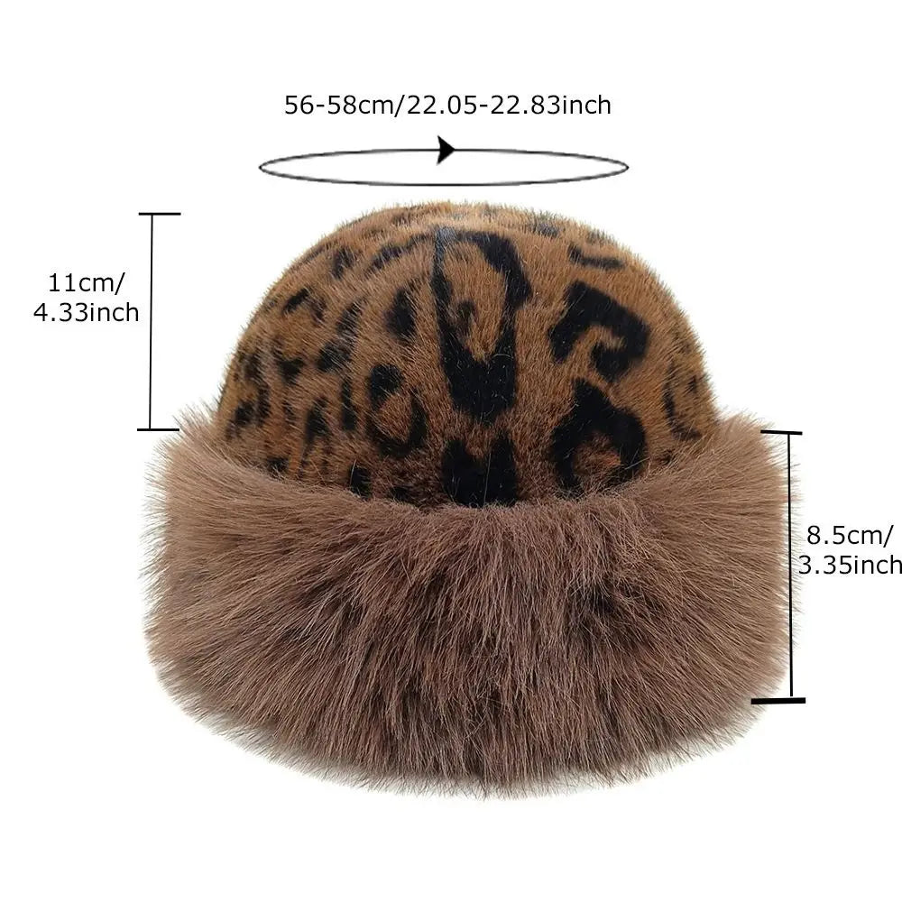 New Warm Fluffy Fur Bucket Hat Thicken Cold Panama Cap