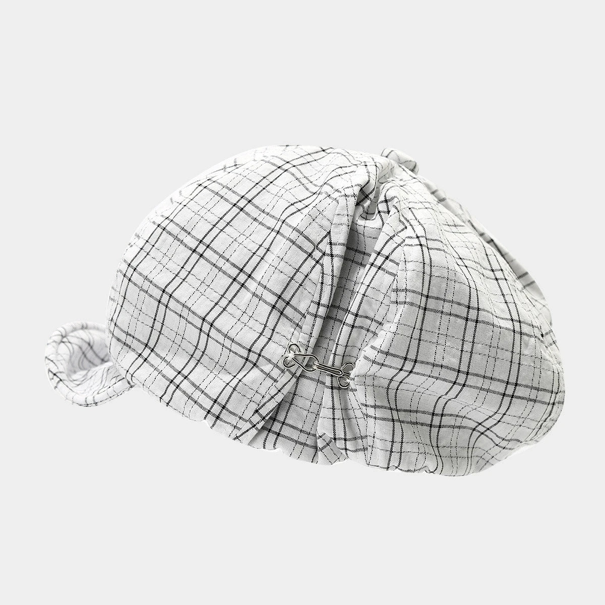 New Korean Plaid Soft Beret Hat Women's Cotton Newsboy Octagonal Hat