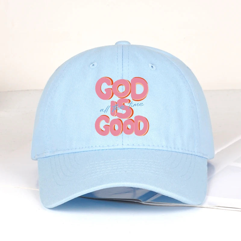 "God Is Good All The Time" Printed Multi-color Baseball Cap For Men Women