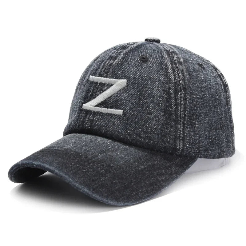 Z Embroidery Denim Baseball Caps For Men And Women
