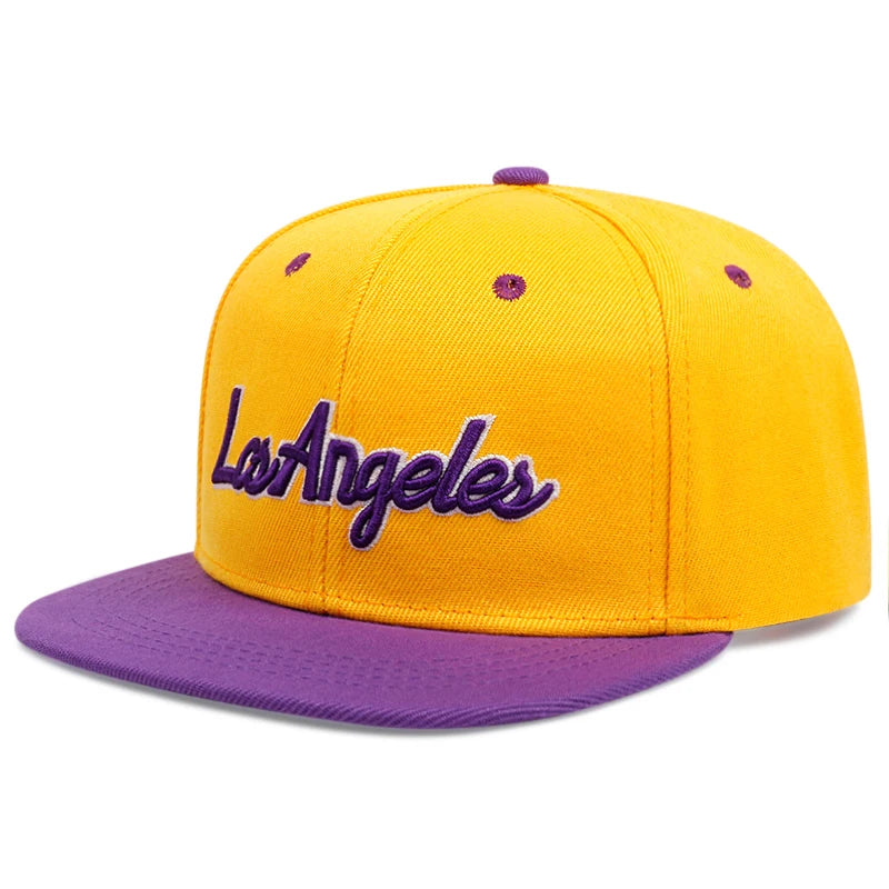 Fashion Los Angeles Letter Embroidered Flat Edge Hat Men's Retro Hip Hop Hat Women's