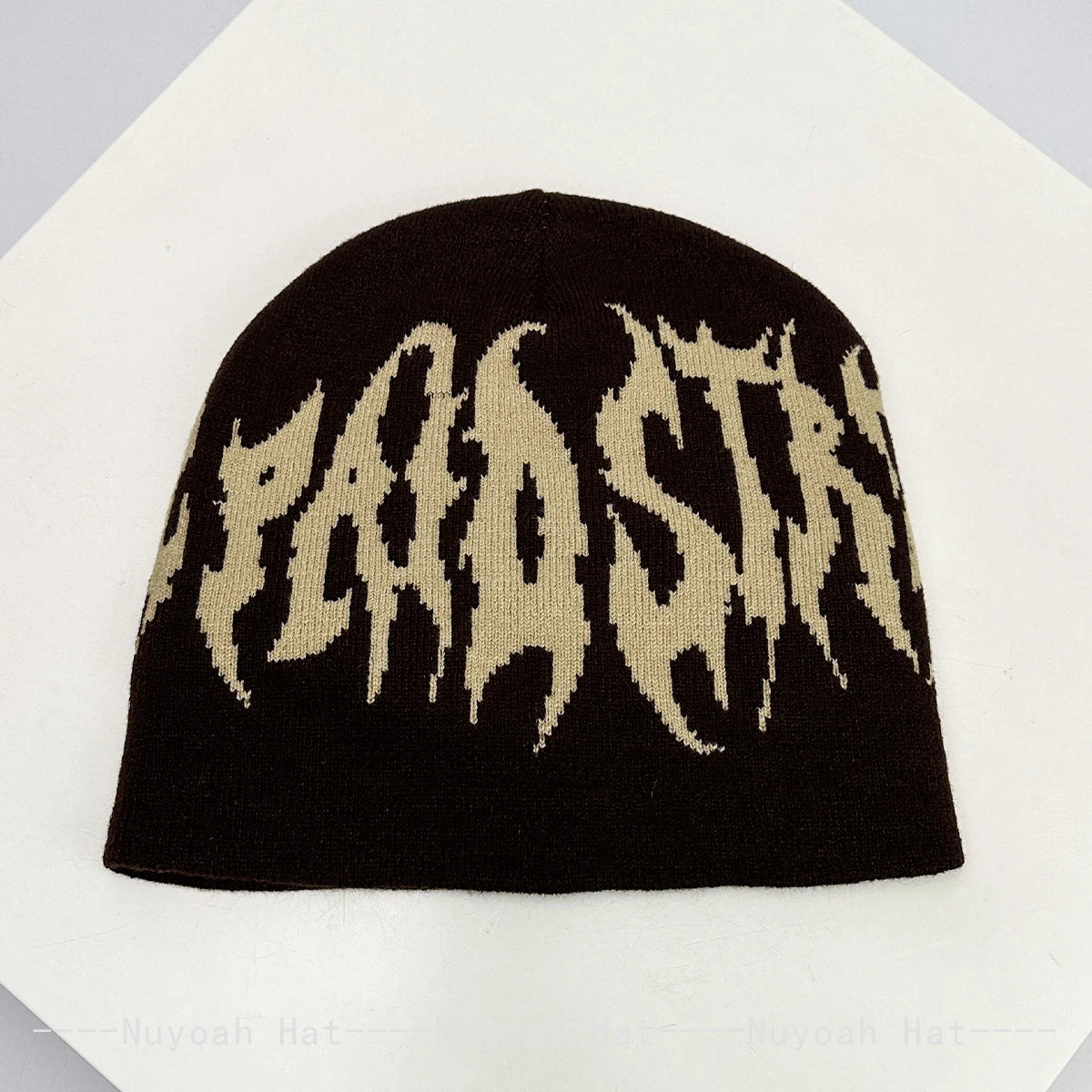 New Men Women Street Jacquard Flame Letters Knitted Hats