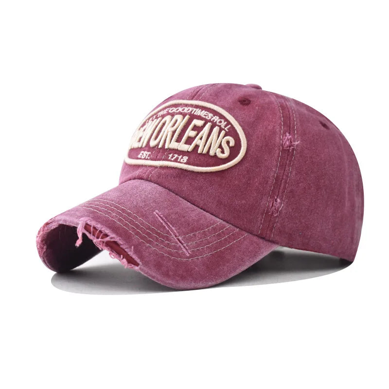 Vintage Washable Cowboy Baseball Cap Embroidery Snapback Hat