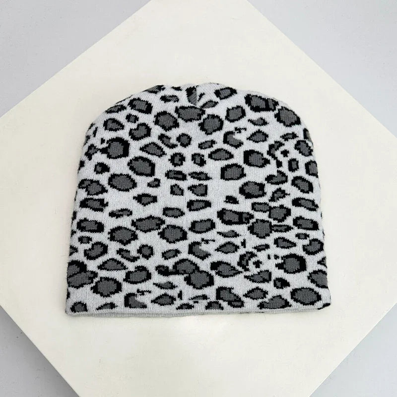 Autumn And Winter Leopard Speckles Wool Knitted Hats