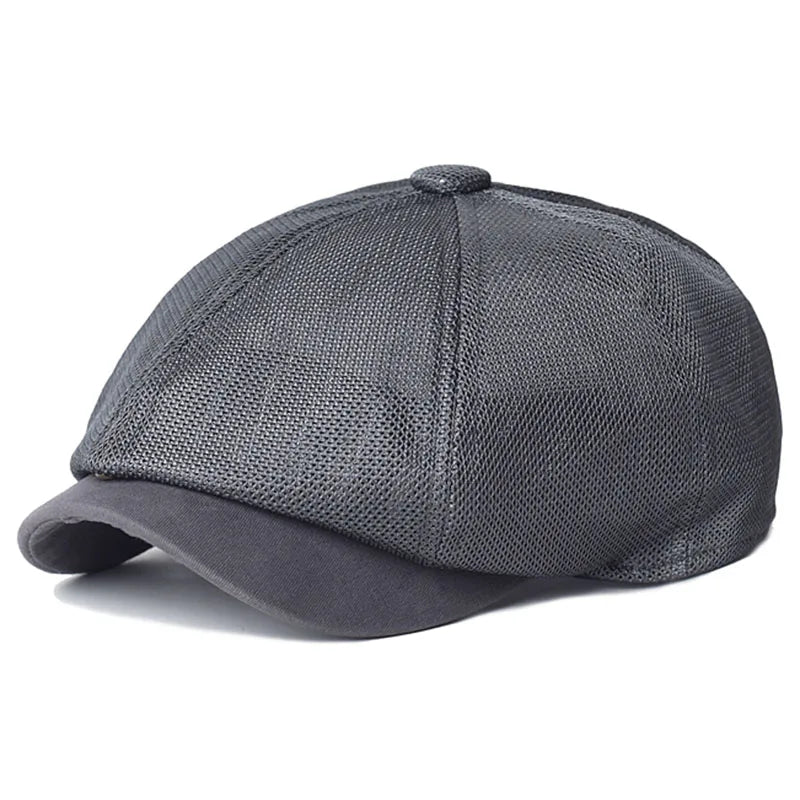 Summer Mesh Breathable Newsboy Caps Casual Outdoor Retro Beret Hats