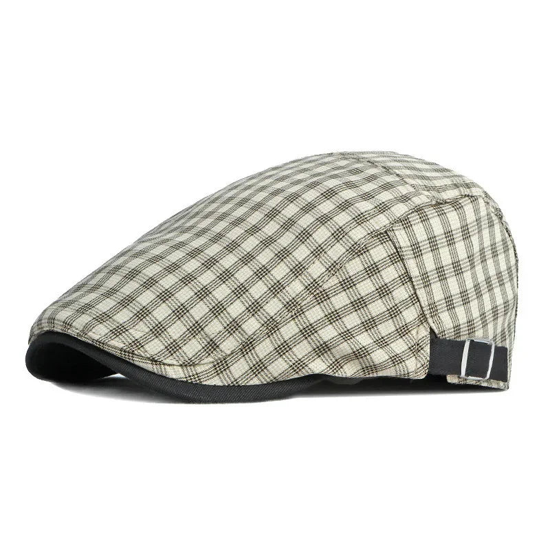 Spring And Summer Cotton Plaid Newsboy Caps