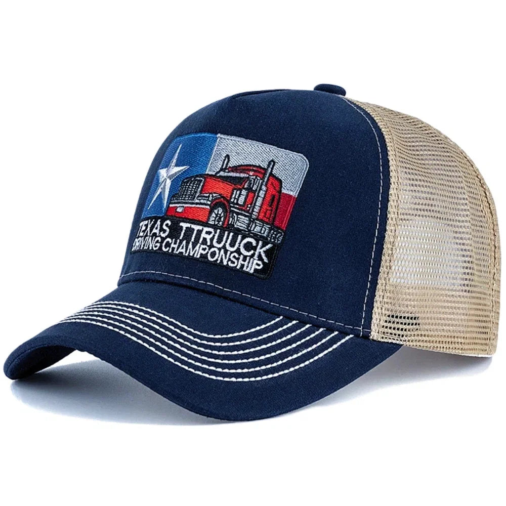 Unisex Baseball Cap Texas Embroidered Mesh Hat Cap For Men Women
