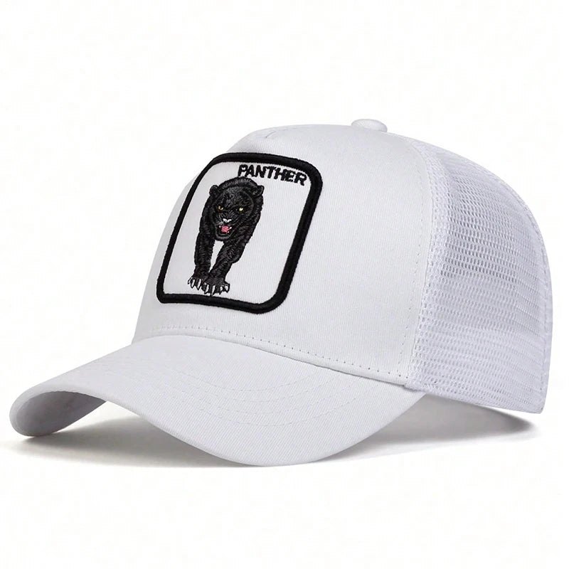 Unisex Leopard Embroidery Baseball Net Caps Spring and Summer