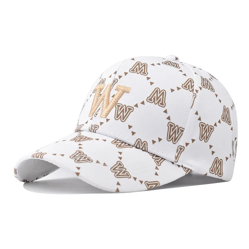 Full-Letter Printed Baseball Cap With 3D Letter Embroidery and Adjustable Design, Suitable For Daily Street Wear.