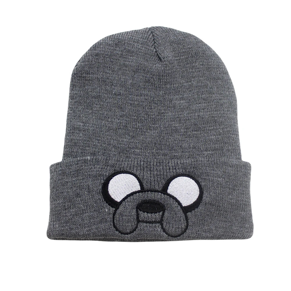 Adventure Time Adult Embroidery Knitted Hats Cartoon Anime Headgear Autumn Cap