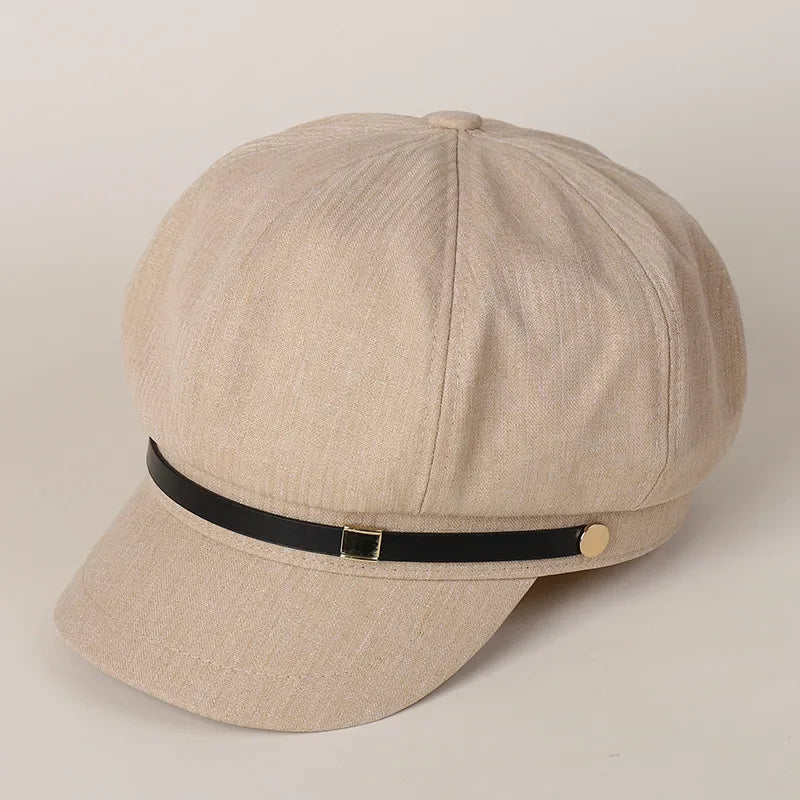 Women Octagonal Hat Newsboy Cap Autumn Winter