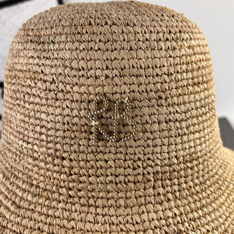 Designer Raffia Sun Hats Luxury Letter Straw Bucket Hats